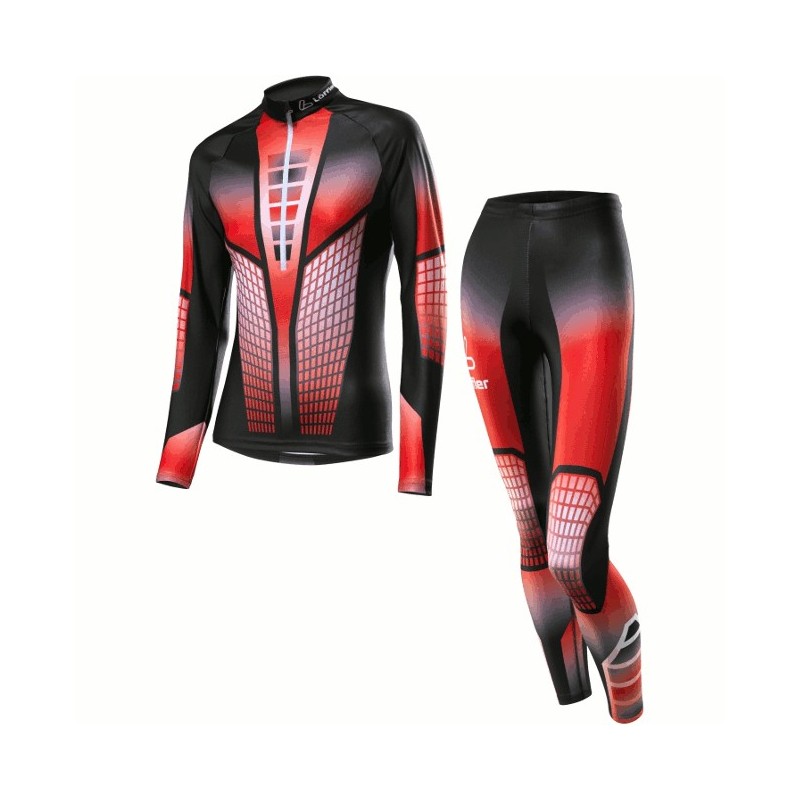 Löffler vrouwen Langlauf ski suit WorldCup 2015 zwart-rot Löffler vrouwen Langlauf ski suit WorldCup 2015 zwart-rot